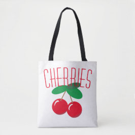 Bolso De Tela Cerezas Fruto Rojo Blanco