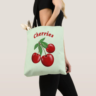 Bolso De Tela Cerezas Rojas Diseño Personalizado