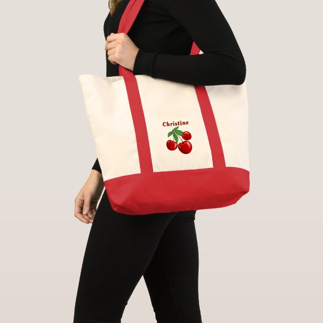 Bolso De Tela Cerezas rojas personalizadas (Anverso (producto))