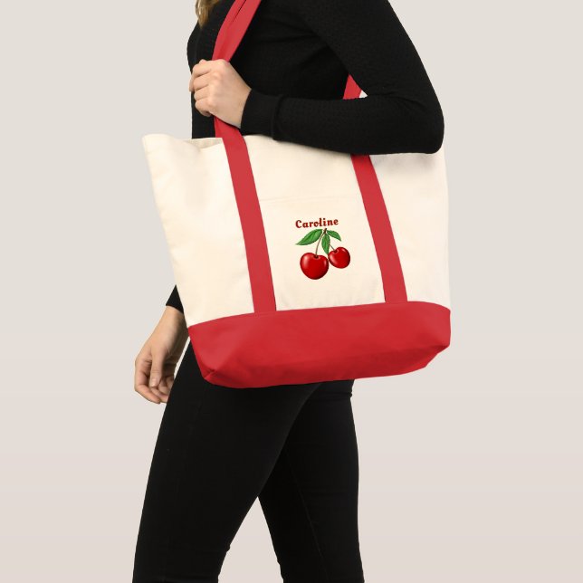 Bolso De Tela Cerezas rojas personalizadas (Anverso (producto))
