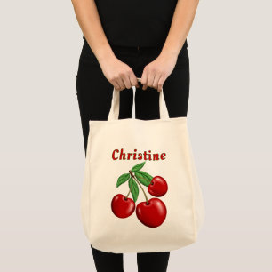 Bolso De Tela Cerezas rojas y compras personalizadas