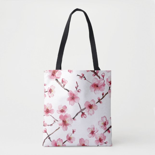 Bolso De Tela Cerezo en flor (Anverso)