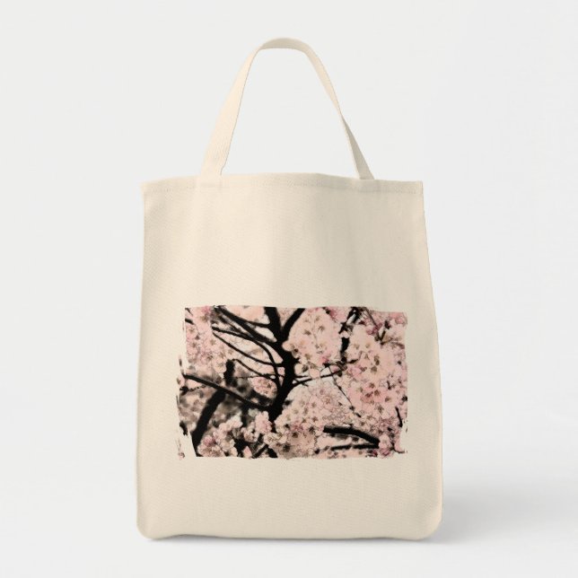 Bolso De Tela Cerezo en flor editado (Frente)