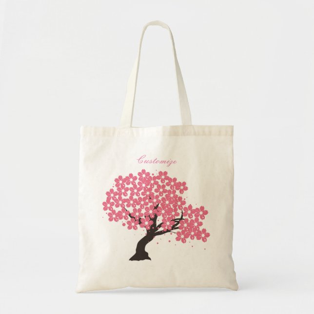 Bolso De Tela Cerezo sakura japonés florece Thunder_Cove (Frente)