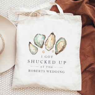 Bolso De Tela Cerrado Favor De Boda De Ostras Costeras