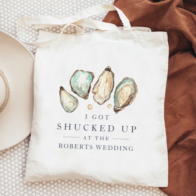 Bolso De Tela Cerrado | Favor De Boda De Ostras Costeras (Subido por el creador)