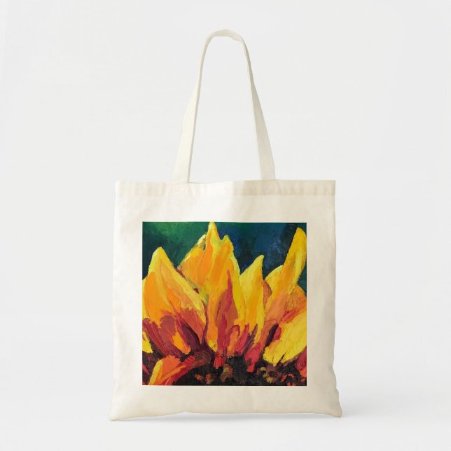 Bolso De Tela Cerrar Pintura De Girasol (Frente)