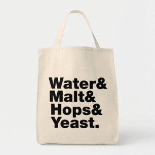 Bolso De Tela Cerveza = Agua y Malta, copas y levadura.