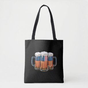 Bolso De Tela Cerveza bandera americana 4 de julio Merica bebien