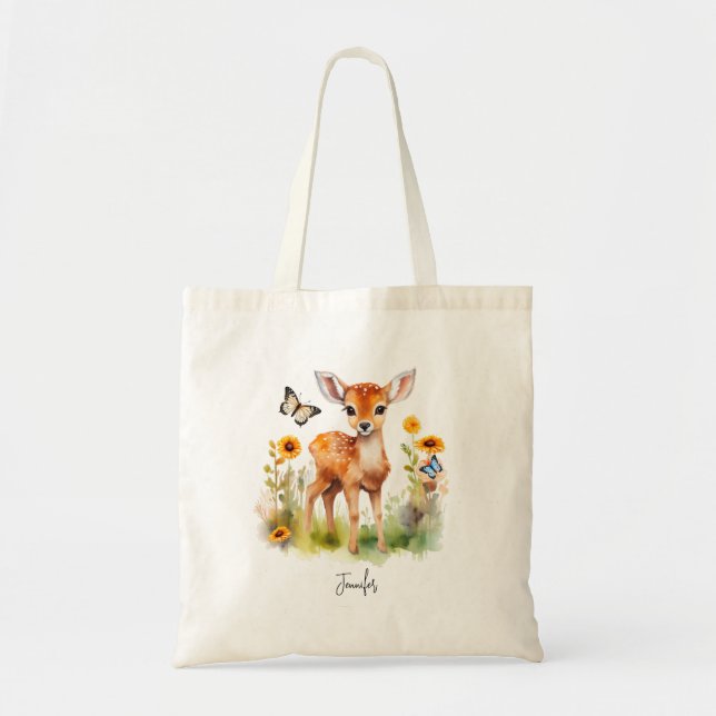 Bolso De Tela Cerveza y mariposas (Frente)
