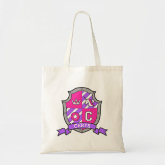 Bolso De Tela Cerys knight shield C nombre biblioteca púrpura ro