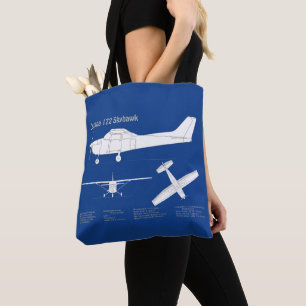 Bolso De Tela Cessna 172 Skyhawk - Planes de diseño aéreo ABD