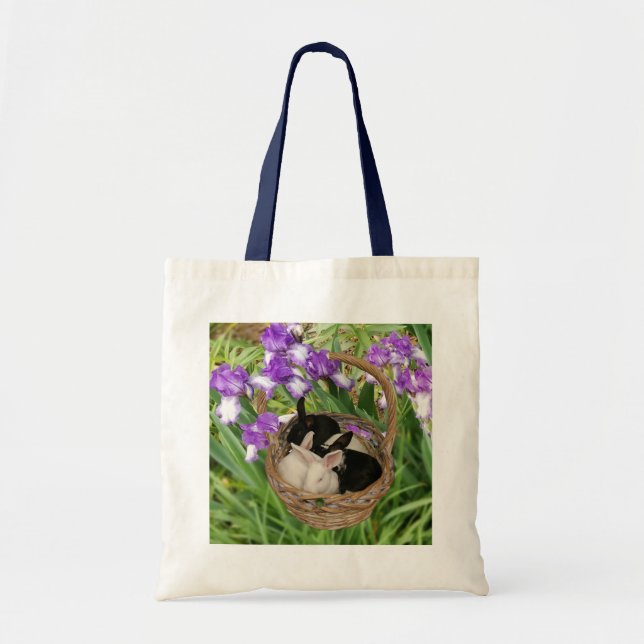 Bolso De Tela Cesta Adorable de Conejitos Bebés (Frente)