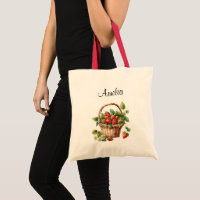 Cesta cutánea llena de fresas