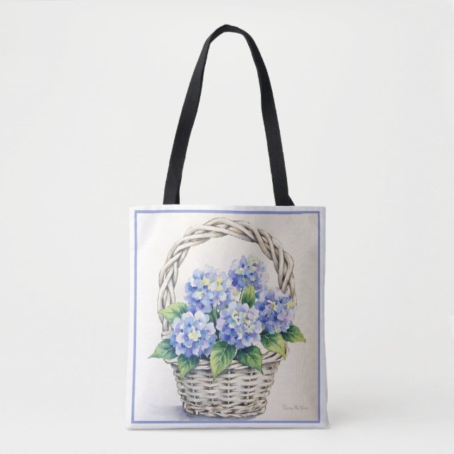 Bolso De Tela Cesta de Flores (Anverso)