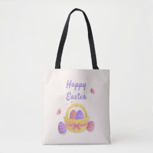 Bolso De Tela Cesta feliz de Pascua y mariposas