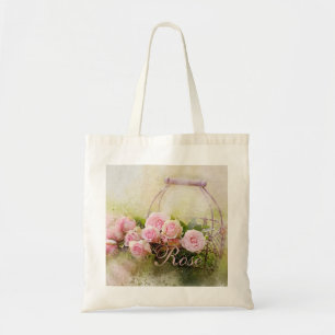 Bolso De Tela Cesta rosa rosa