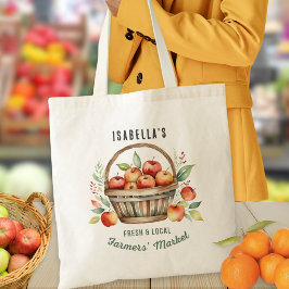 Bolso De Tela Cesta Rústica de Manzanas Personalizada del Mercad
