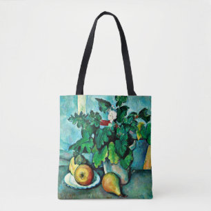 Bolso De Tela Cezanne - Pote de rosas y frutas