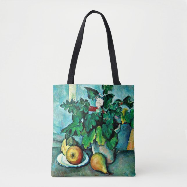 Bolso De Tela Cezanne - Pote de rosas y frutas (Anverso)