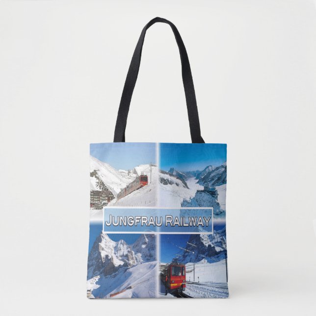 Bolso De Tela CH Suiza - Ferrocarril Jungfrau - (Anverso)