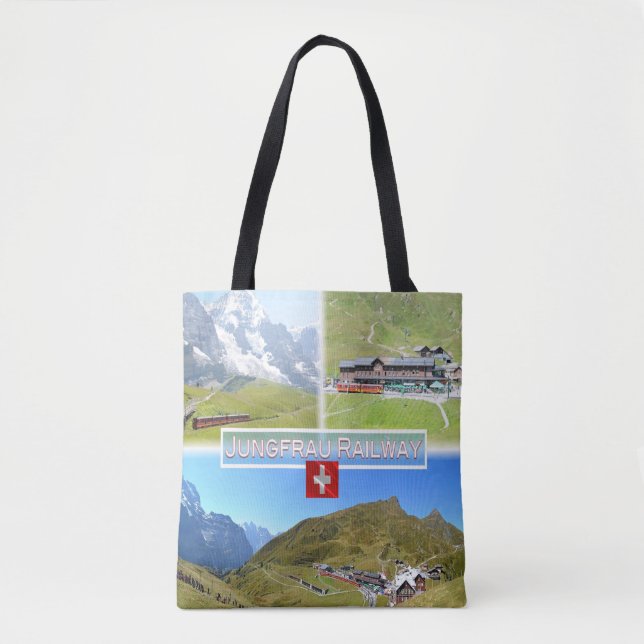 Bolso De Tela CH Suiza - Ferrocarril Jungfrau - (Anverso)