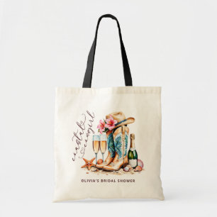 Bolso De Tela Chacha costera moderna acuarela ducha de novia