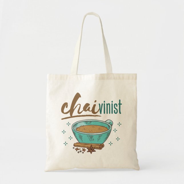 Bolso De Tela Chai Tea Lover "Chaivinist"  (Frente)