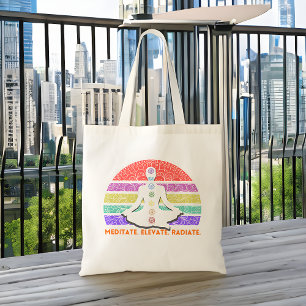 Bolso De Tela Chakra Meditación Yoga Rainbow Sunset