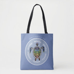 Bolso De Tela Chakras de tortuga de serenidad personalizada