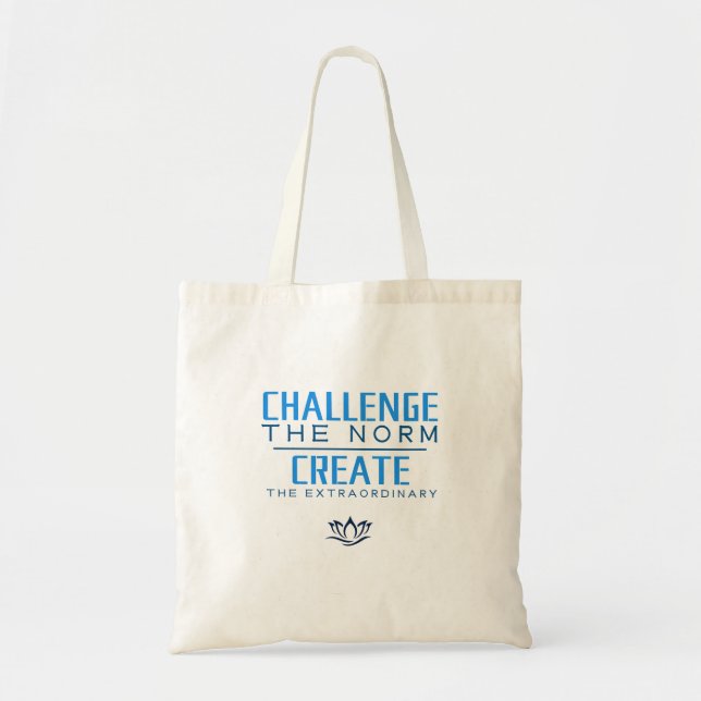 Bolso De Tela Challenge the norm Motivational Quote (Frente)