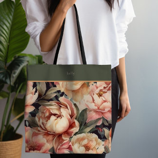 Bolso De Tela Champagne Floral