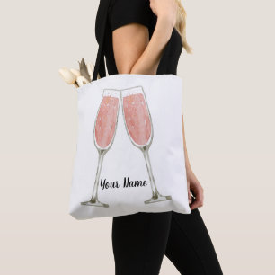 Bolso De Tela Champán rosa personalizado