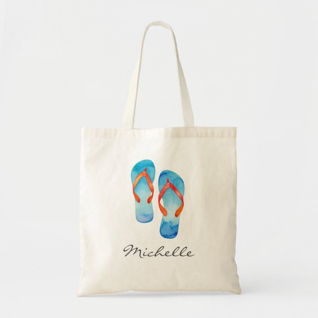 Bolso De Tela Chanclas de playa de verano de moda (Frente)