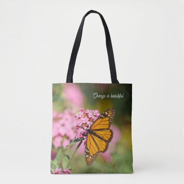 Bolso De Tela Change is Beautiful Monarch Butterfly Inspiration (Anverso)