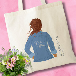 Bolso De Tela Chaqueta de Denim de mano desgastada Matrón de Hon