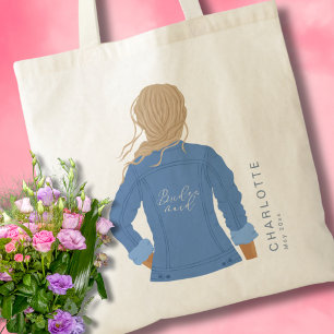 Bolso De Tela Chaqueta de mezclilla dibujada a mano Cabello Rubi