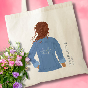 Bolso De Tela Chaqueta de mezclilla dibujada a mano pelirroja da