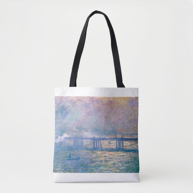 Bolso De Tela Charing Cross Bridge by Claude Monet (Anverso)