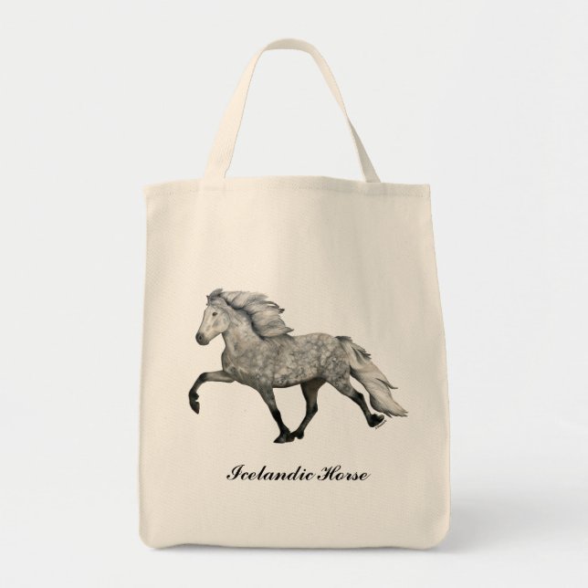 Bolso De Tela Charismatic Dapple Grey Icelandic Horse (Frente)