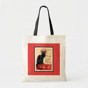 Bolso De Tela Charla del gato del tote del presupuesto Noir