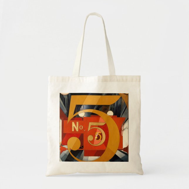 Bolso De Tela Charles Demuth el cuadro 5 en oro (Frente)