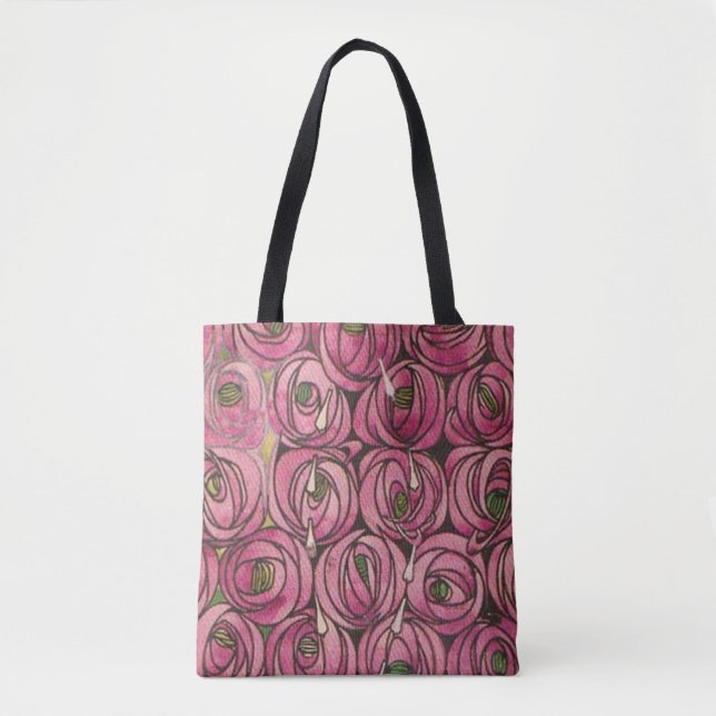Bolso De Tela Charles Rennie MackMacintosh - Rosas (Anverso)