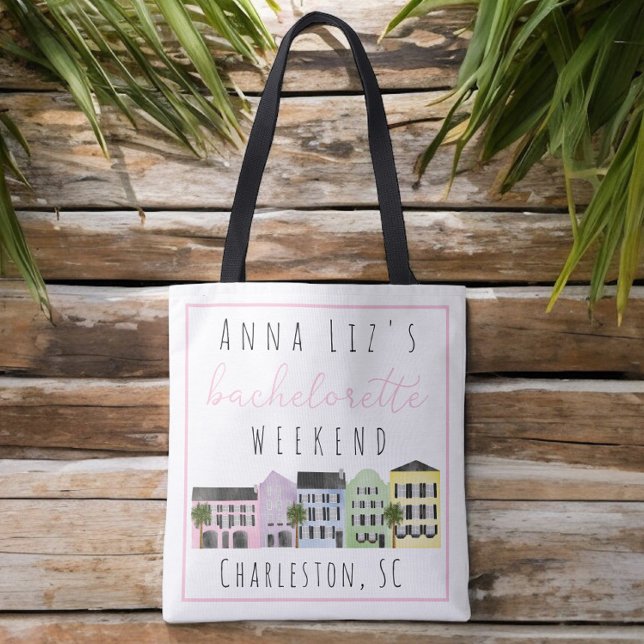 Bolso De Tela Charleston Bachelorette Party Weekend Favor (Subido por el creador)