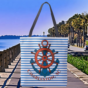 Bolso De Tela Charleston, rueda del buque SC y banda de anclaje