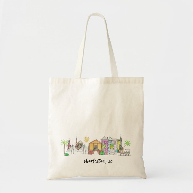 Bolso De Tela Charleston, tote del mercado del SC (Frente)