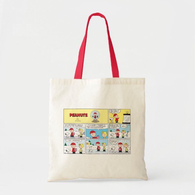 Bolso De Tela Charlie Brown | Bola de cristal con nieve (Frente)