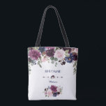 Bolso De Tela Charm Lavender Marina Floral Azul Floral Bridesmai<br><div class="desc">El encantador diseño de las tarjetas, con magníficas flores azules de color agua y lavanda, divisor floral, un hermoso guión de escritura a mano y fuentes especiales. Podría ser una gran elección para cualquier boda de temporada, especialmente para bodas de otoño e invierno. Utilice la herramienta Personalizar para agregar su...</div>