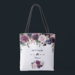 Bolso De Tela Charm Lavender Marina Floral Azul Floral Bridesmai<br><div class="desc">El encantador diseño de las tarjetas, con magníficas flores azules de color agua y lavanda, divisor floral, un hermoso guión de escritura a mano y fuentes especiales. Podría ser una gran elección para cualquier boda de temporada, especialmente para bodas de otoño e invierno. Utilice la herramienta Personalizar para agregar su...</div>