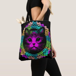 Bolso De Tela Charmante Katze im Spitzenmuster 